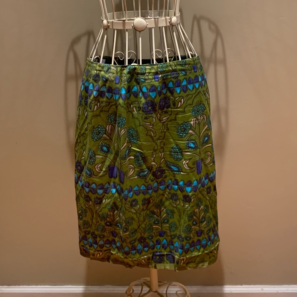 TALBOTS Green Printed Skirt